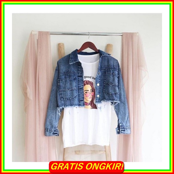 Jaket Jeans Wanita Polos Jacket Denim Levis Cewek Premium Import Zk291 Vioni Denim Jacket