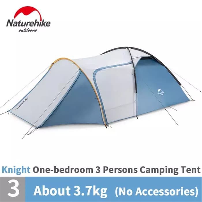 TENDA KNIGHT 3 NATUREHIKE NH19G001-Y // TENDA NATUREHIKE KNIGHT KAPASITAS 3 ORANG TERAS BESAR