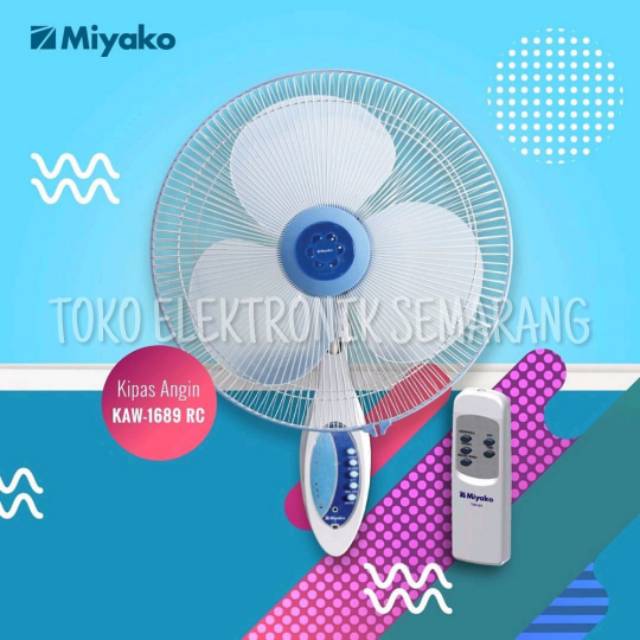 MIYAKO KAW 1689 RC KIPAS ANGIN 16 INC DINDING REMOTE WALL FAN