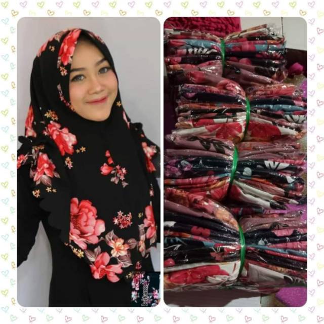 Jilbab Motif Bunga