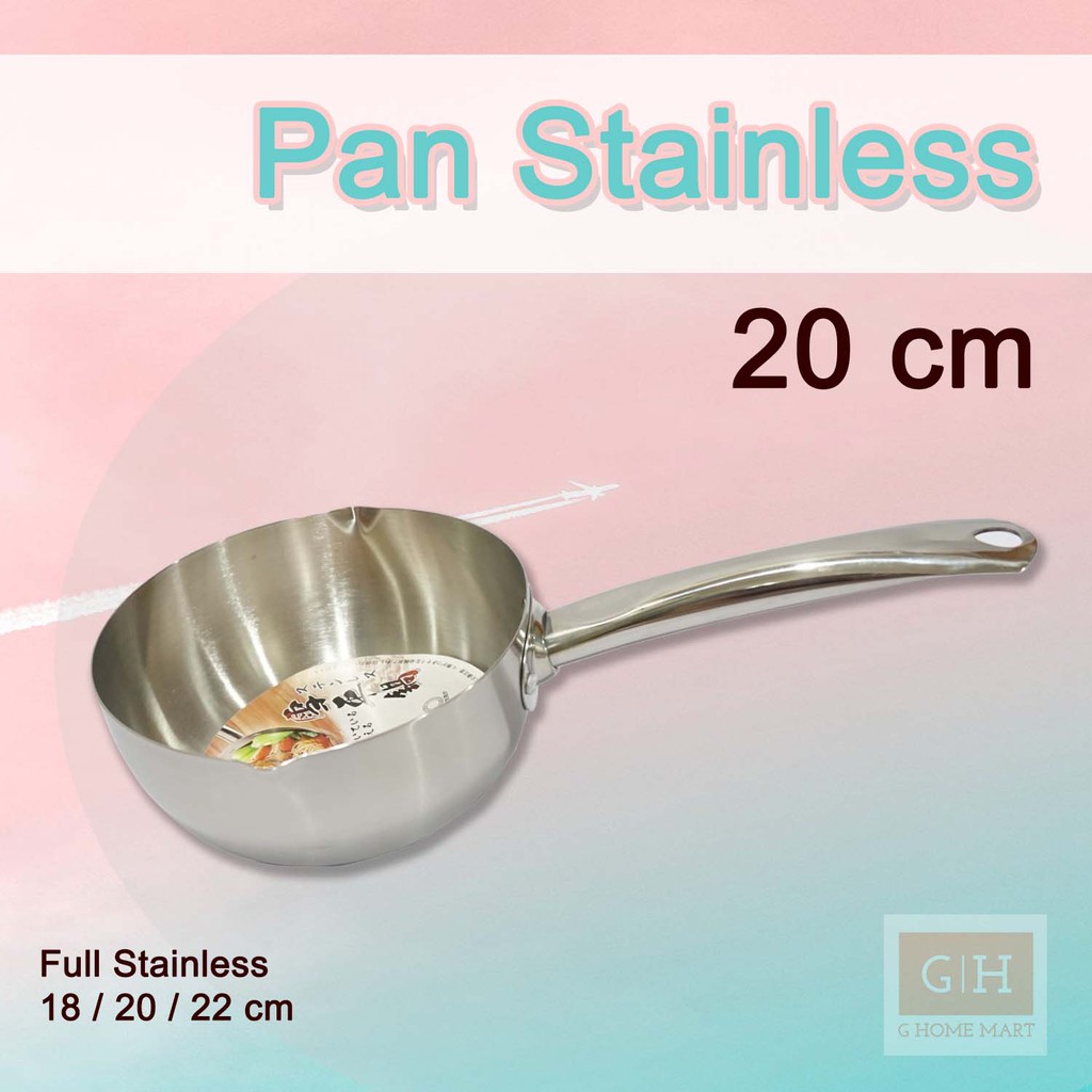 Pan Stainless 20 cm / Panci Susu / Panci Masak Indomie