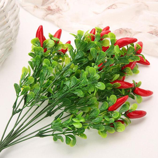 Bestseller Tanaman Cabe Artificial / Cabai Plastik Imitasi Daun Palsu / Dekorasi