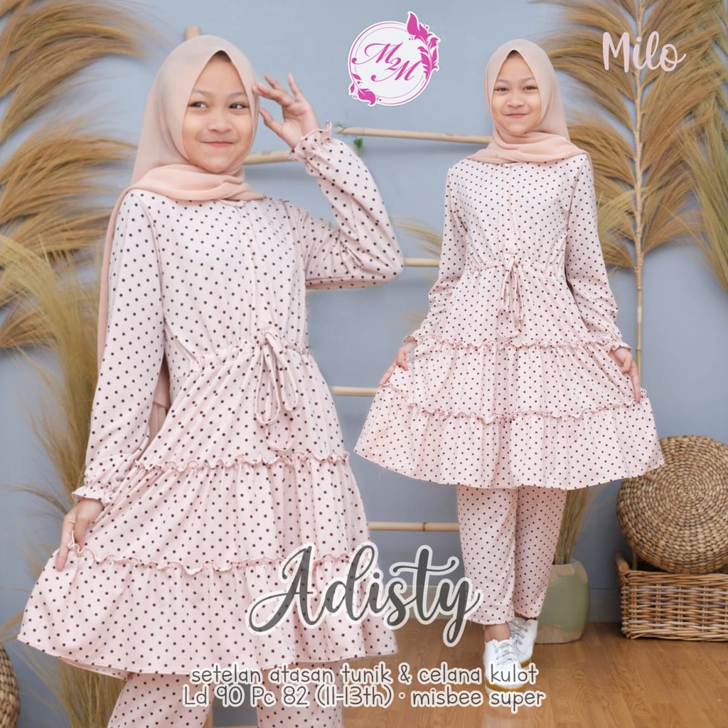 COD Adisty Setelan Tunik Dan Celana Kulot Anak Remaja 11-13 Tahun / Kiddos Kids