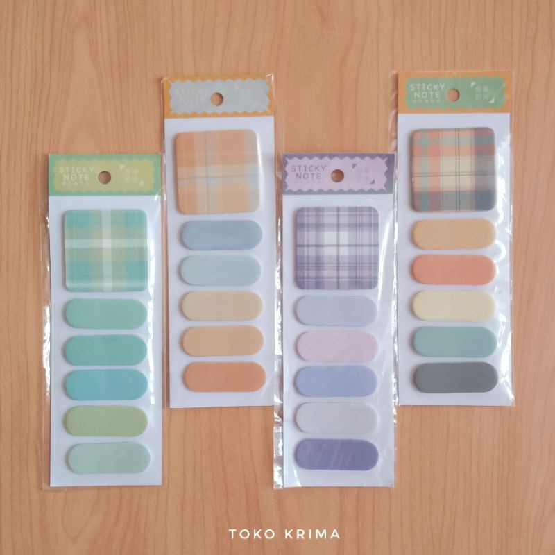 

Sticky Notes Set Catatan Tempel Memo Stick Plaid Polos