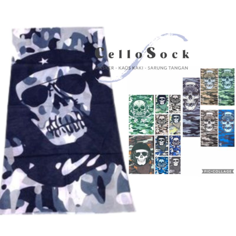 Masker BUFF MOTIF ARMY TENGKORAK / Masker Buff Multifungsi Motif Army Tengkorak
