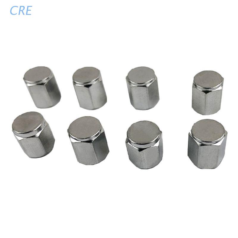 Cre 8pcs / Set Tutup Pentil Ban Heksagonal Bahan Aluminum Warna Silver