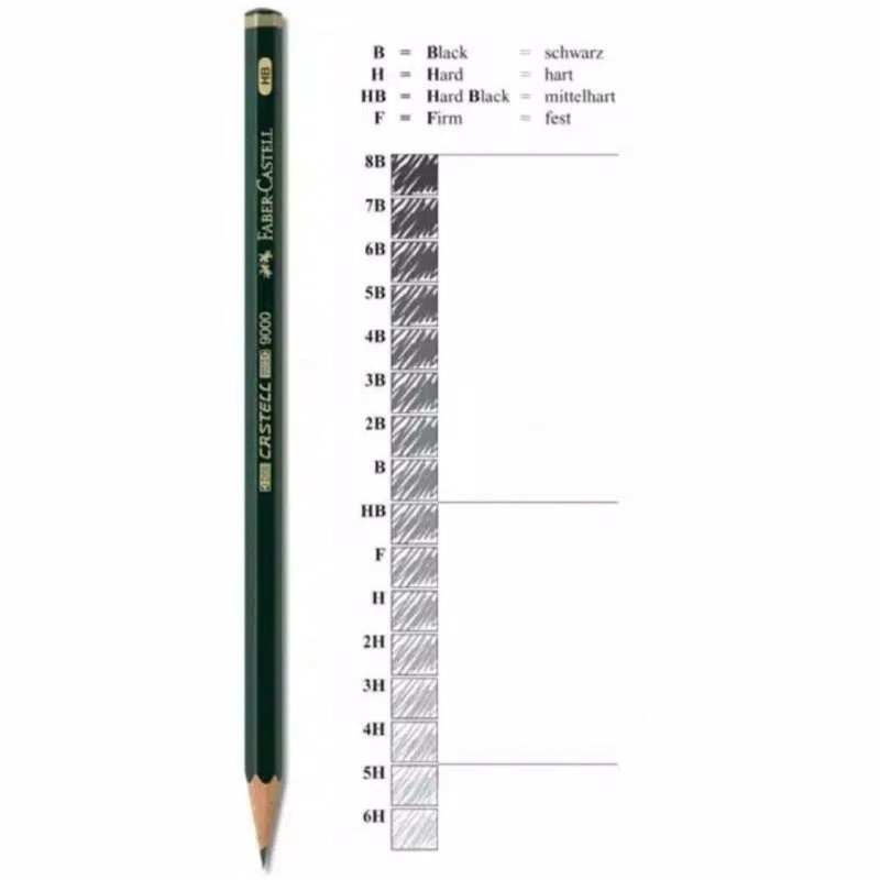 Pensil Faber Castell 9000 2B - Pensil Tulis Komputer Ujian 2B