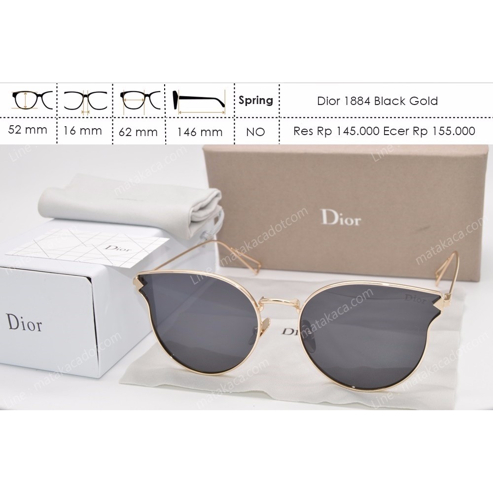 Kacamata Sunglass Dior 1884 Black Gold