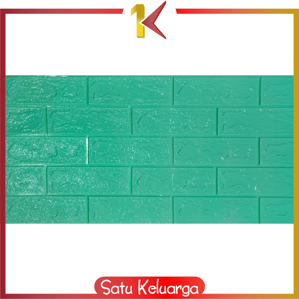 SK-C206 Wallpaper Dinding Foam 3D Kecil Motif Batu Bata / Walpaper Stiker Dinding Dekorasi Kamar-BatuBata HIJAUKUNING