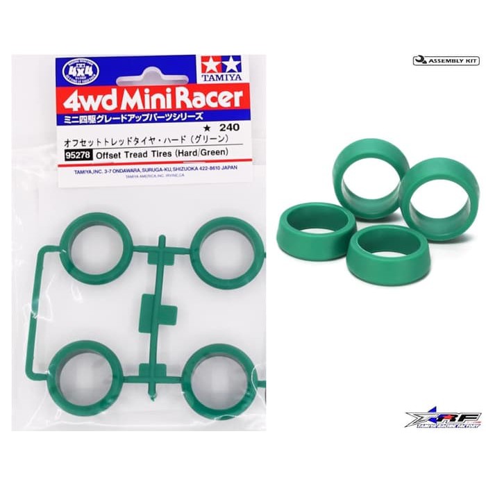 TAMIYA 95278 OFFSET TREAD TIRES HARD GREEN (LARGE)