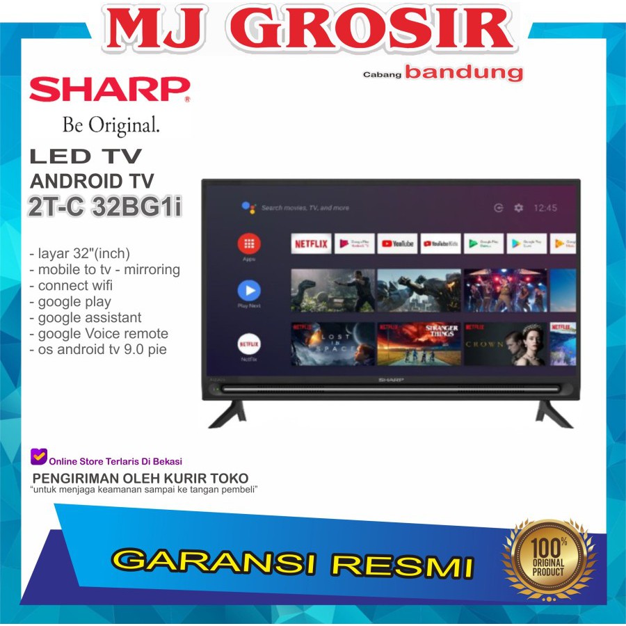 LED TV SHARP 32" ANDROID 2T-C 32BG1i 32INCH USB MOVIE HD HDMI DIGITAL