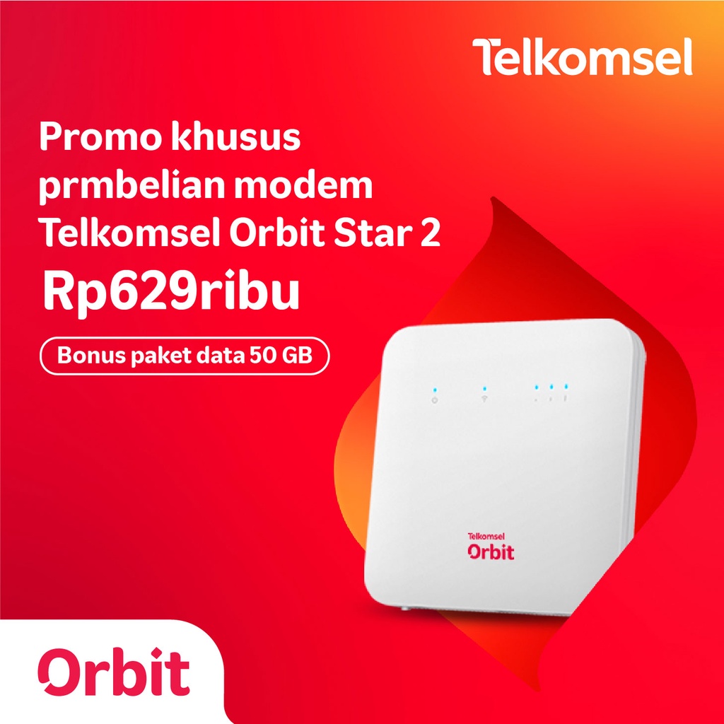Telkomsel Orbit Star 2 Modem Wifi 4G High Speed Bonus Data 50GB