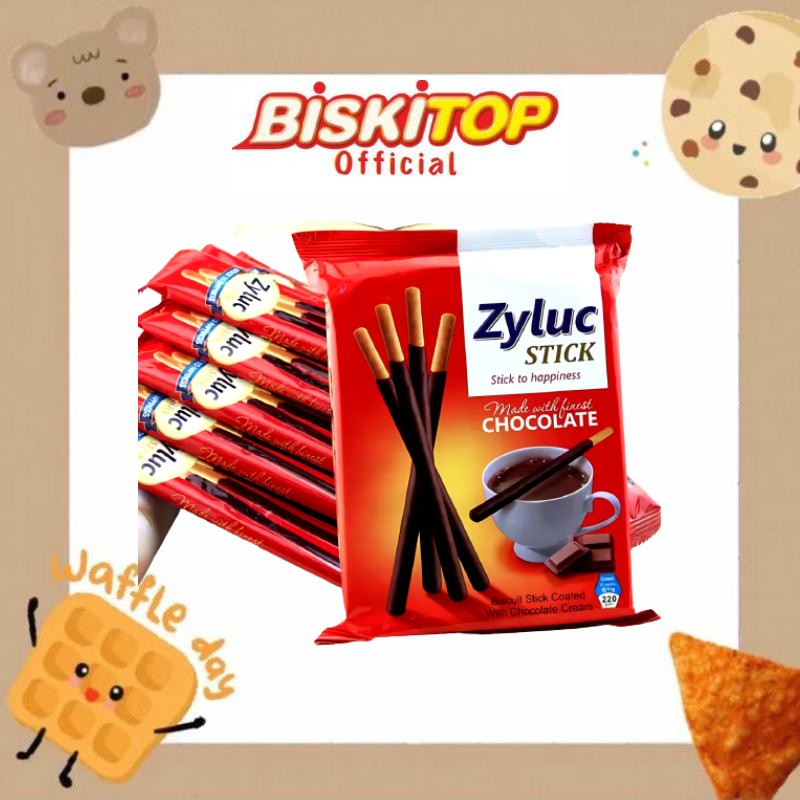 

BISKITOP OFFICIAL - ZYLUC STICK (220 Gram) Biskuit Anak Dewasa Renyah Rasa Cokelat/Coklat Murah Enak