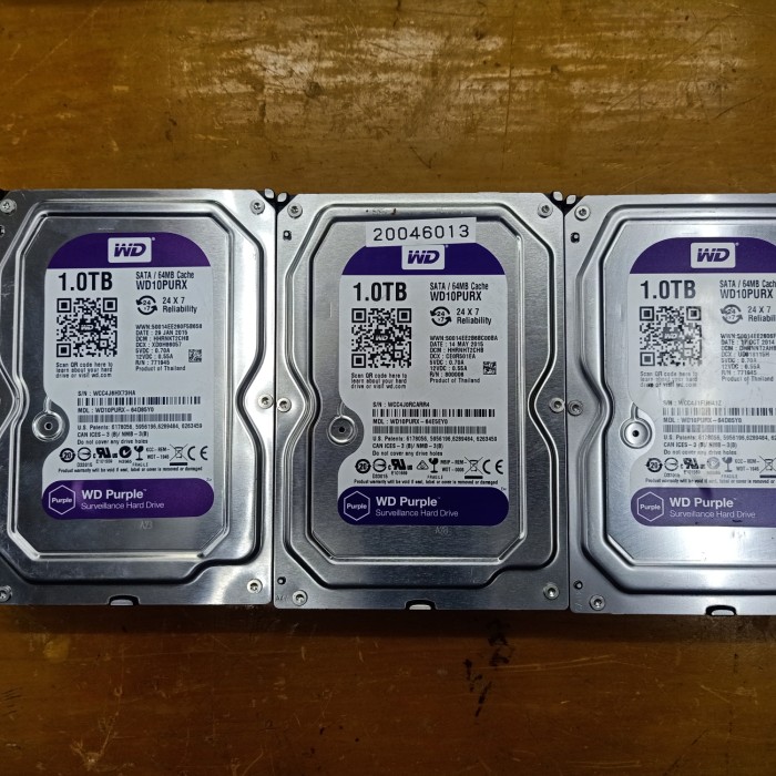 Hardisk sata buat pc/cctv 1tb merk wd purple 3,5 inch