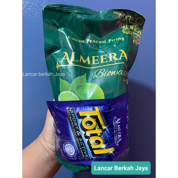 Sabun Cuci Piring Total Almera 800ml free sabun cair cuci baju 40ml