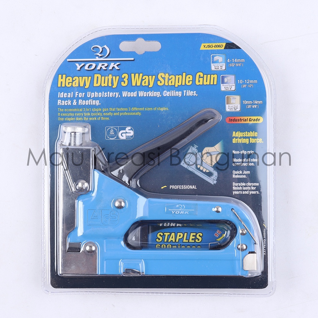 Staple Gun 3 Way Pistol Tembak Staples Stapler 3 in 1 Jok Kulit Hekter Heckter Tacker Heavy Duty