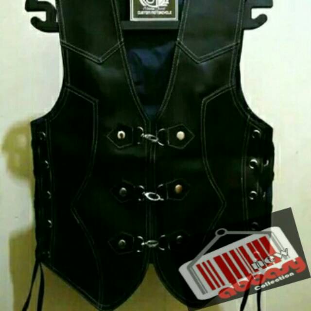 Rompi Lapangan/Outdoor/Bodyvest Hitam/khaki Berkerah kulit Semi impor biker Anak motor FL0417