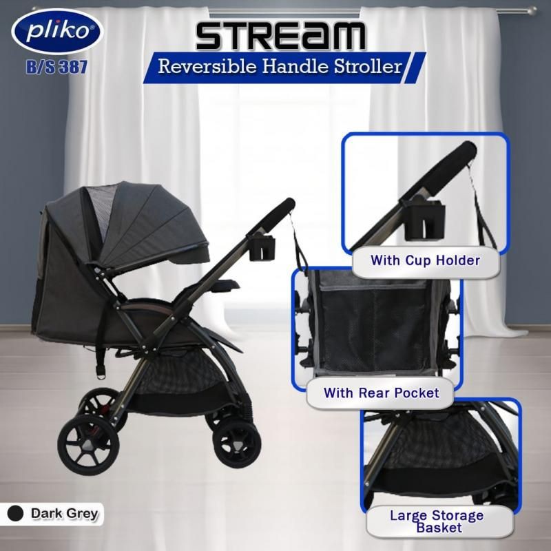 Stroller Pliko Stream 387 / Dorongan Pliko Stream R 397 Kereta Dorong Bayi Reversible Dua Arah