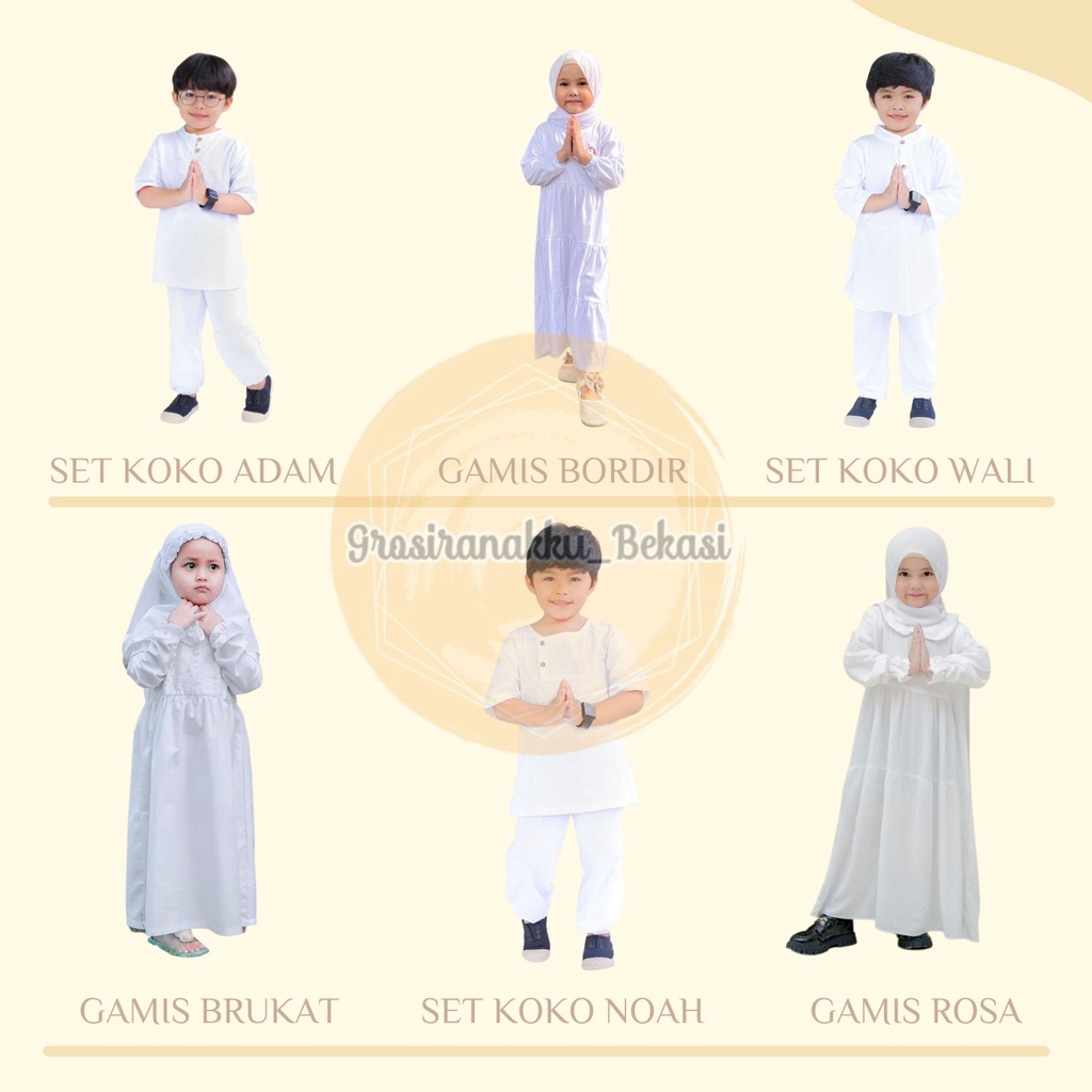 Baju Muslim Anak Putih series