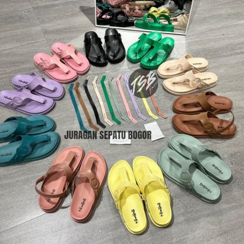 Sandal Jelly Import / Sandal Wanita  JEPIT CUTE Slippers 2in1 - 2025