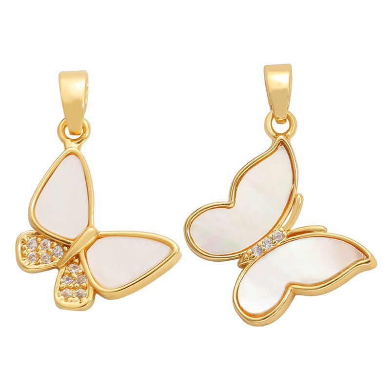 1pc/lot DIY Cute Butterfly 18K Gold Plated Pendant For Fashion Women Party Necklace Jewelry Making Finding Accessories Gift