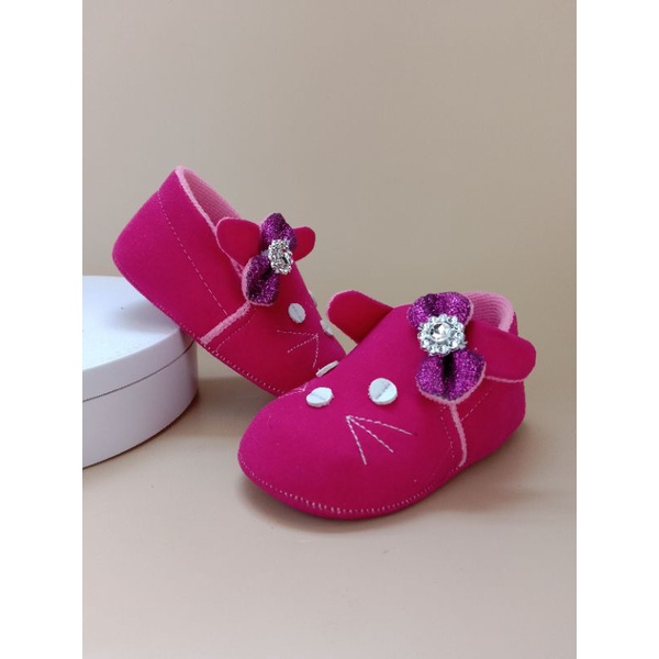 SEPATU BAYI PREWALKER PEREMPUAN USIA 0-12 BULAN / SEPATU BAYI MURAH - KUCING