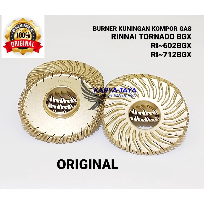 Burner Kuningan Kompor Gas Rinnai Tornado Original 602 712 BGX