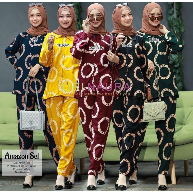 [BISA COD] One Set Rayon Lengan Panjang Harga Grosir Size JUMBO LD120