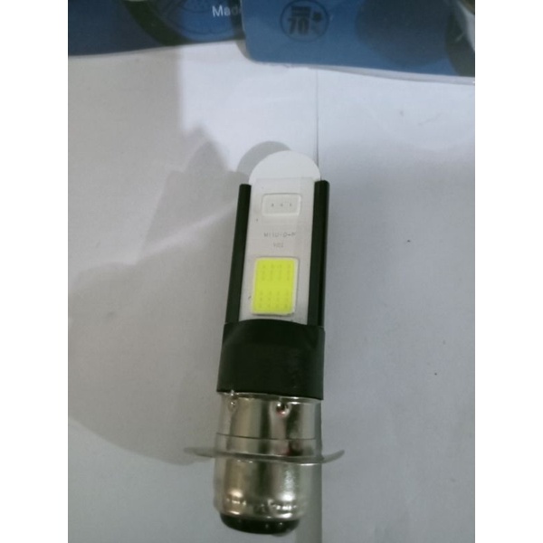 lampu depan h6 cahaya putih + senja biru bebek matic/bohlam depan kaki 1 m11u