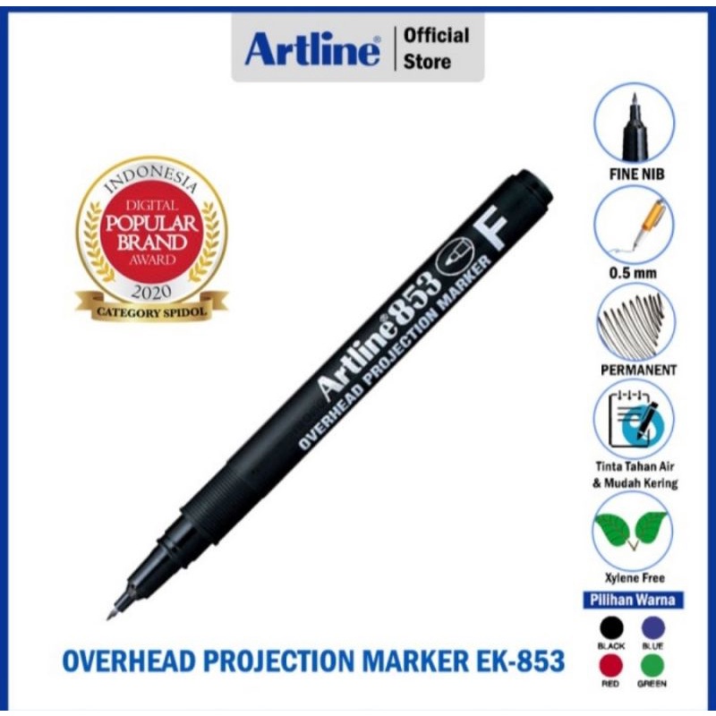 

Spidol Bolpen Pen Artline OHP (F) Fine 0.5mm OPF