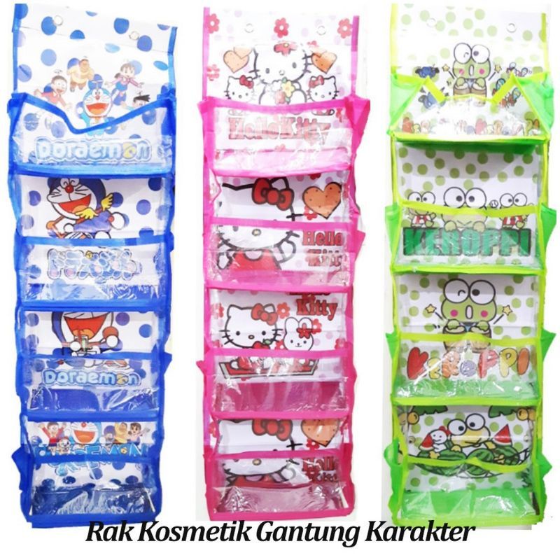 Rak Gantung Karakter / Rak Susun / Rak Kosmetik Makeup / Rak Serbaguna - Bag Storage Sekat Susun Tem
