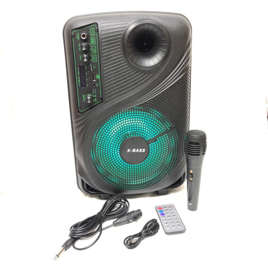 COD SPEAKER BLUETOOTH 8'5 INCH F-8801 PLUS MIC KARAOKE + REMOTE CONTROL//SPEAKER FLECO X-BASS//SPEAKER SALON AKTIF//SPEAKER KARAOKER KARAUOKE