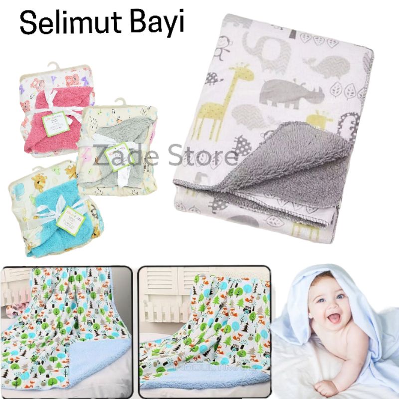 Selimut Bayi Double Fleece Tebal Lembut Selimut Alas New Born Tidur Bayi baru Lahir bed cover