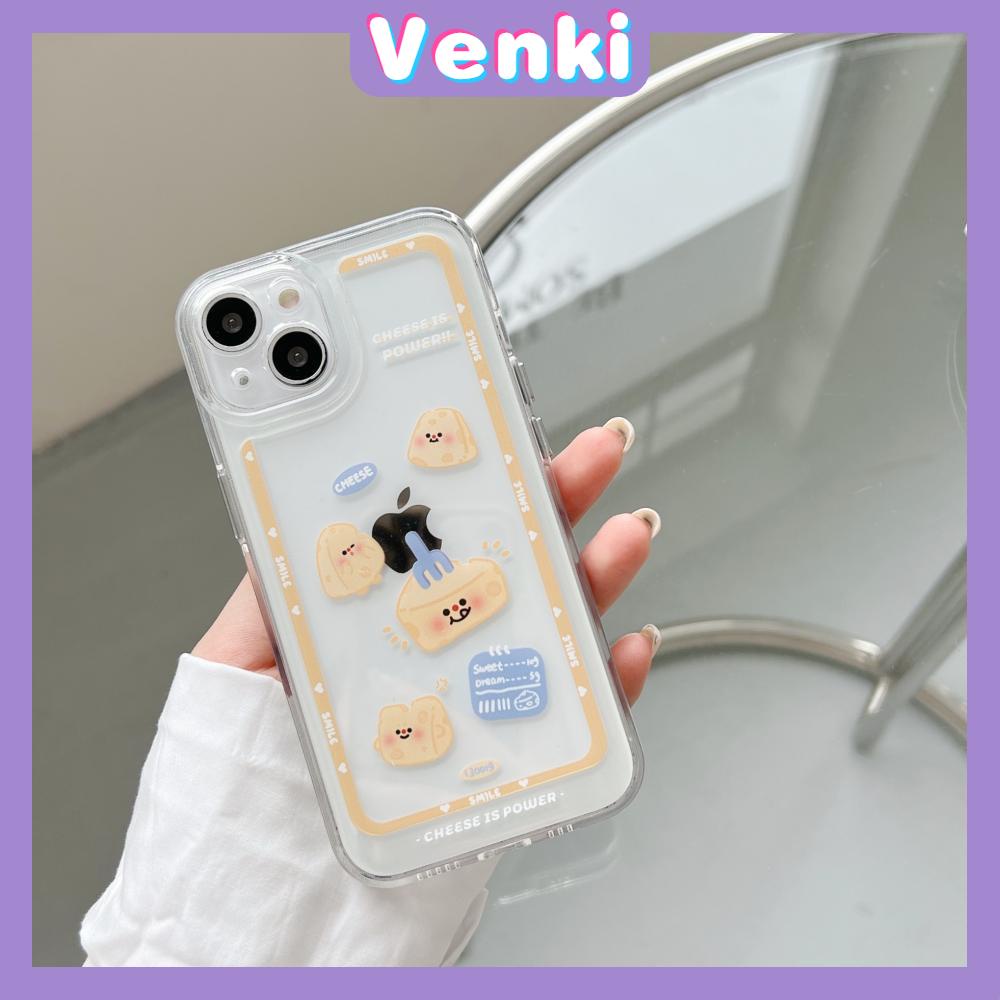 iPhone Case Clear Case Soft Thick TPU Shockproof Super Transparent Protection Camera Plating Button Cartoon Cheese For iPhone 13 Pro Max iPhone 12 Pro Max iPhone 11 iPhone 7Plus