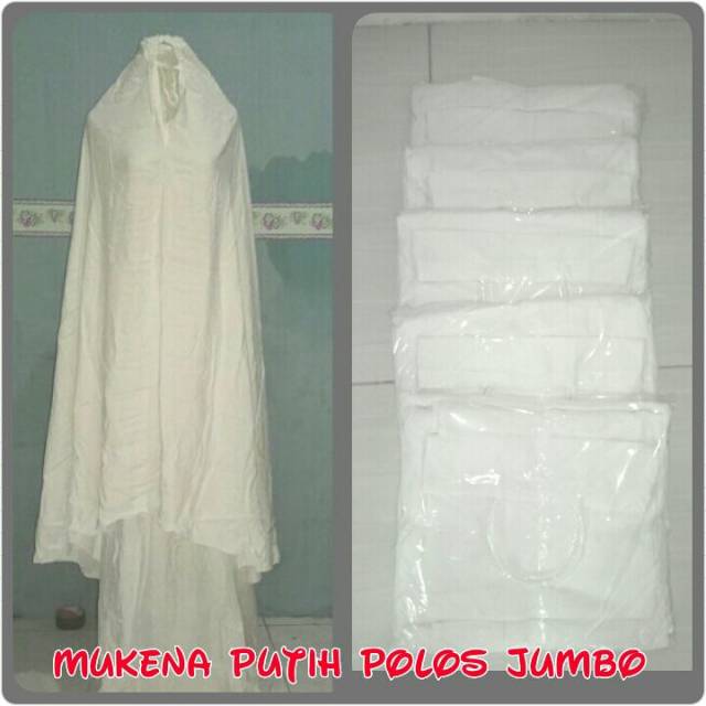 Mukena Putih Polos Jumbo