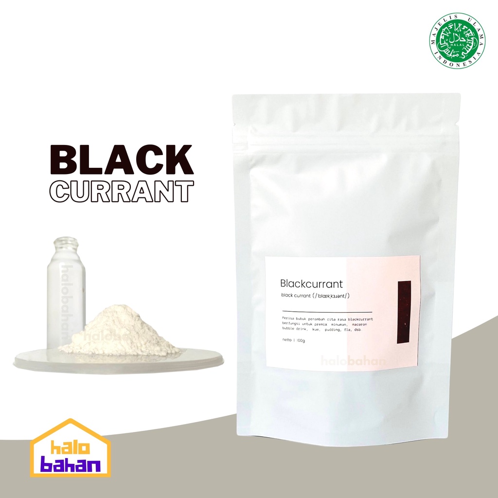 

Blackcurrant Flavour / Bubuk Blackcurrant - DOSIS PEMAKAIAN SEDIKIT - Halal MUI