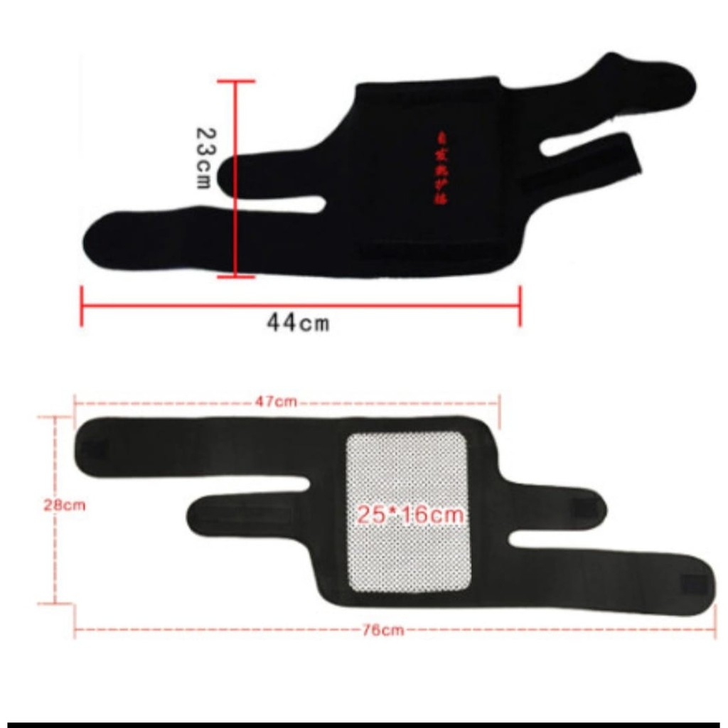 Magnetic Theraphy Self Heating Knee Pad Sabuk Magnet Terapi Pemanas Dekker Deker Lutut Ori 2 Buah