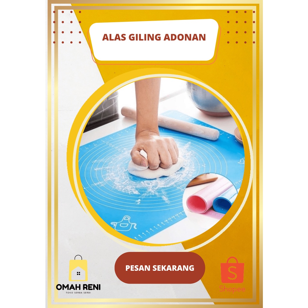 OMAH RENI-Papan Alas Adonan kue-papan alas gilingan adonan-papan giling Silicone 50x40cm Alas Giling