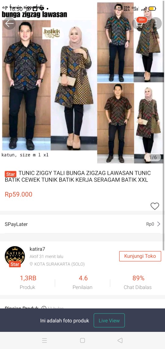 Tunik Seling Parang Daun Tunik Batik Cantik Modern Batik Tunic Seragam Batik Kantor Wanita Premium