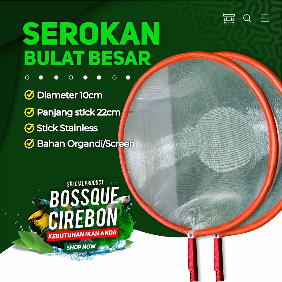 Serokan Ikan Cupang STAINLESS Mental Stick  Bulat 10 cm  Ikan Cupang Guppy Molly Kutir Cangkang Artemia Kutu Air Encu