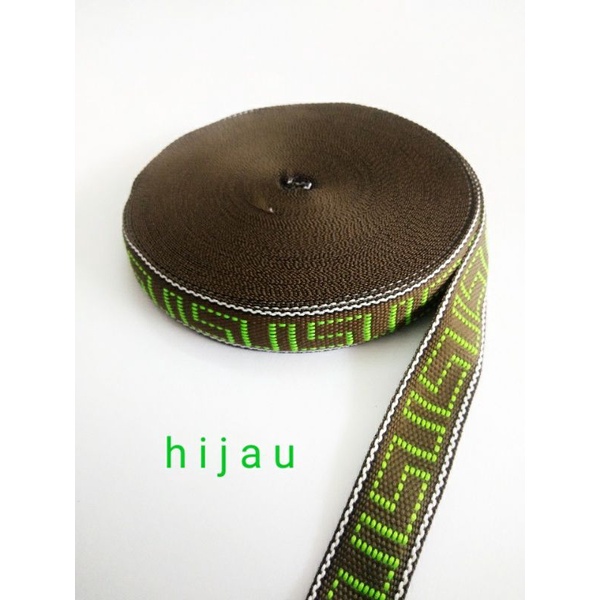 bisban webbing motif SS terbaru uk 2, 5 cm 1 roll panjang 20 meter