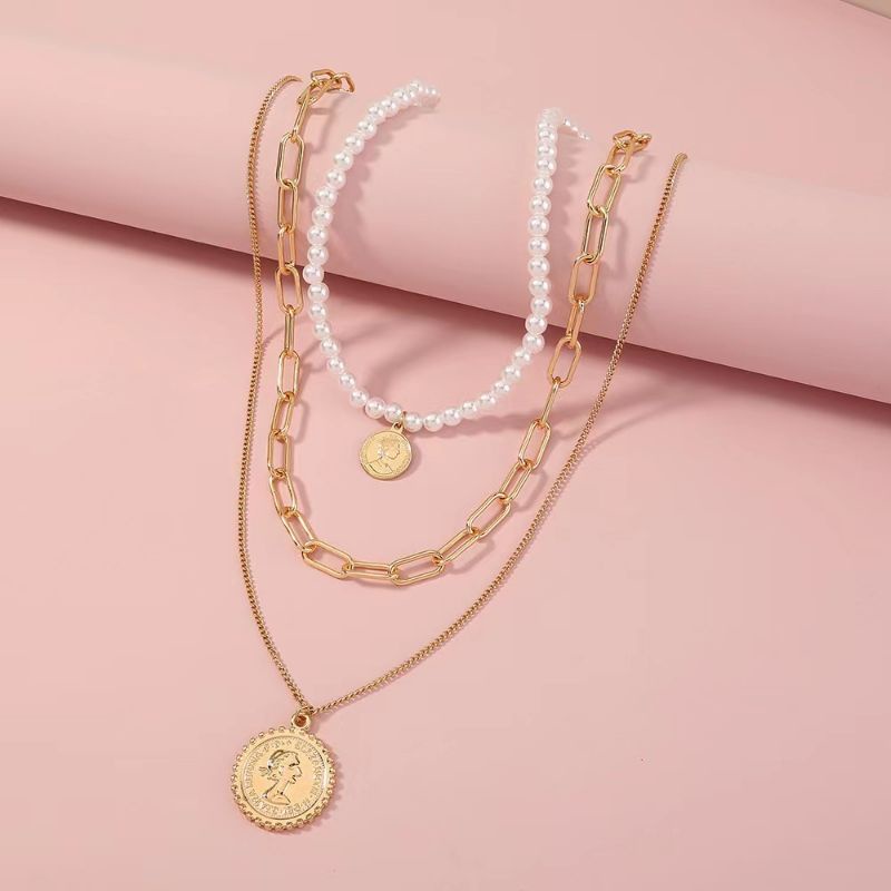 KALUNG 3 LAYER PEARL CHAIN VINTAGE GOLD AI0198