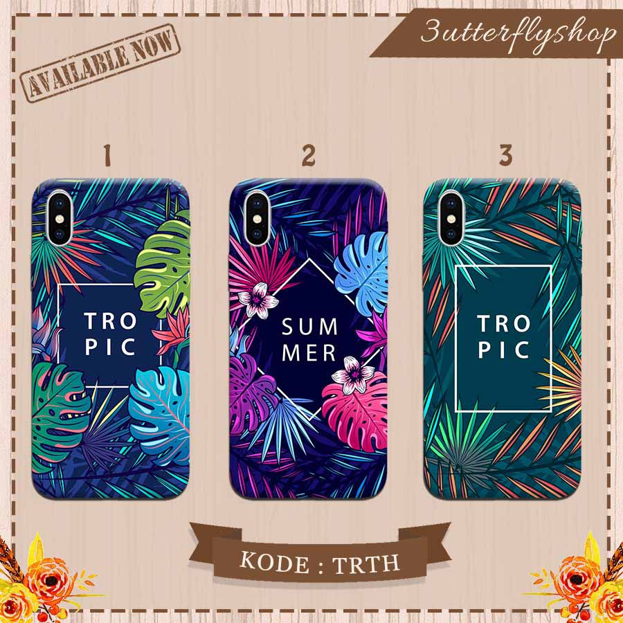 Tropic Summer Leaves casing case Oppo Vivo Realme Redmi Xiaomi Samsung Iphone