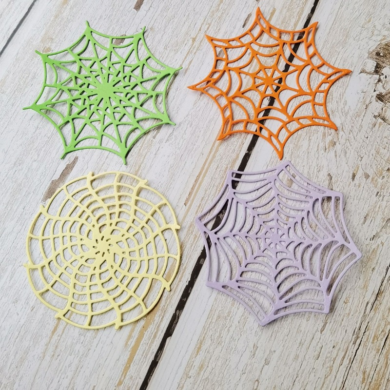 Cetakan Stensil Cutting Dies Motif Sarang Laba-Laba Halloween Bahan Metal Untuk Scrapbook / Craft DIY