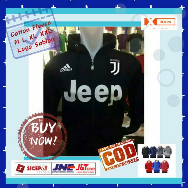 Jaket Adidas Juventus Jeep Jacket Hoodie Sweater Distro Fleece Pria Wanita Sablon Polos Murah