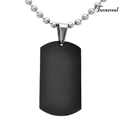 Kalung Bentuk Persegi Panjang Bahan Stainless Steel 316L Gaya Punk Untuk Pria Dan Wanita