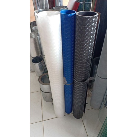 fiber plat polos pagar pager putih hitam biru pembatas plastik tebal 1m