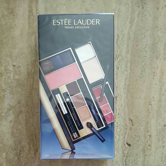 Estee Lauder traveling compact palette bedak powder blush lipstick eyeshadow pencil mascara Makassar