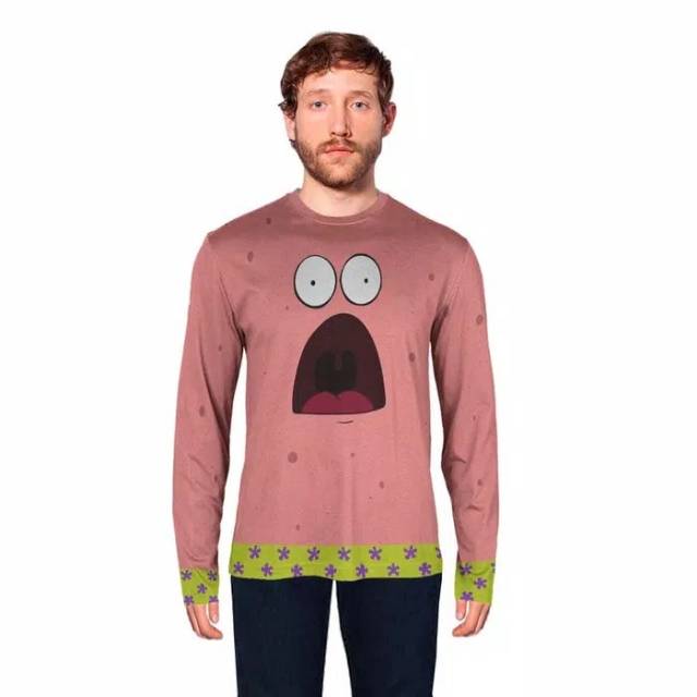 Kaos Pria PATRICK STAR 3D fullprint Premium model lengan panjang