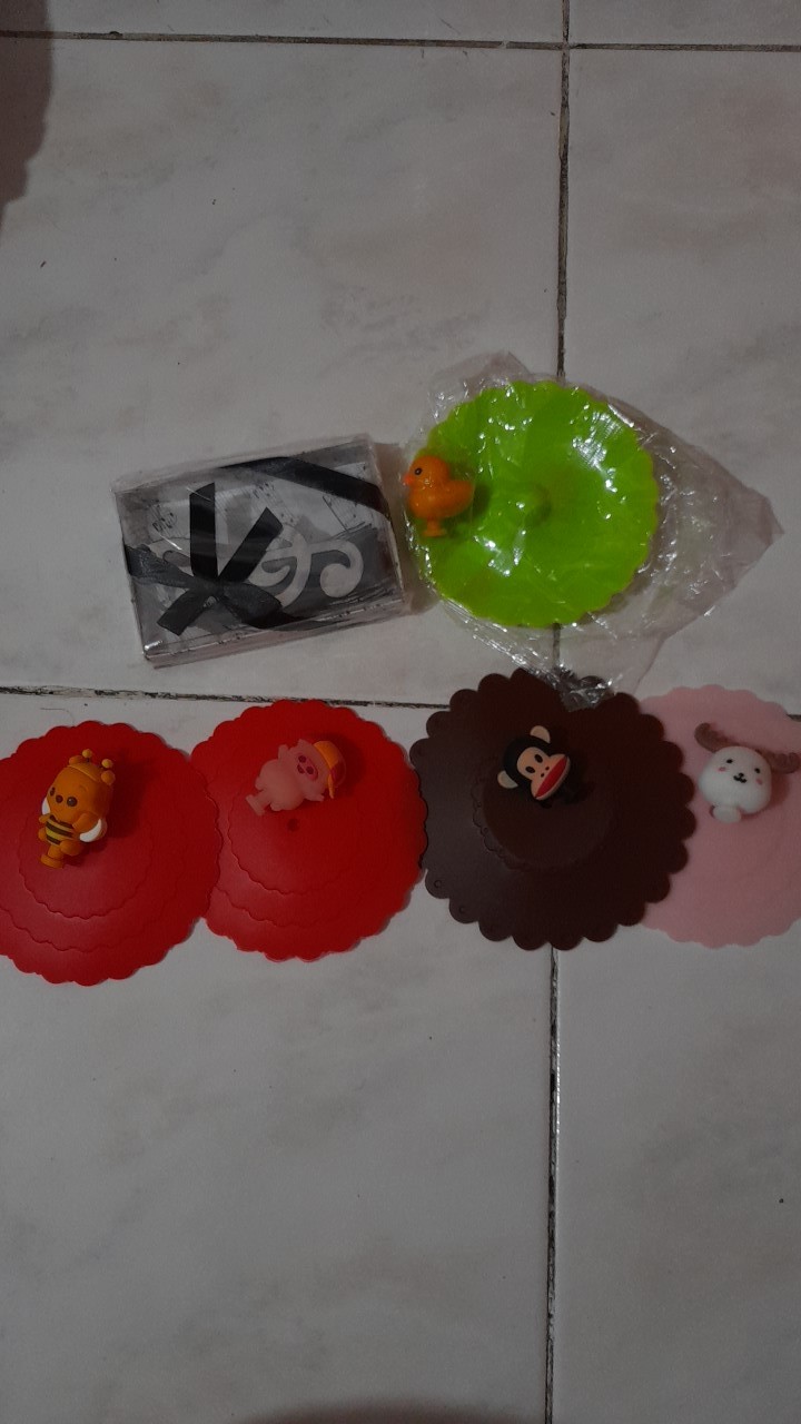 Tutup Gelas Cangkir Silicone Cute Animal Cantik Souvenir Mug Lid